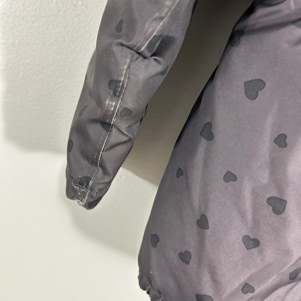 OshKosh B'gosh Parka Kids Size 6 Gray Heart Print Fleece Hooded Winter Coat - Picture 14 of 15